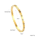 Detail view of 62mm diameter 18K gold plated honeycomb bangle with white rhinestones - Gold Honeycomb Zircon Style (BR923202G)