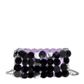 Glitzernde violette handgewebte Paillettentasche mit schwarzen und silbernen Schuppen - Schwarz