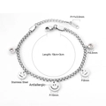 Detail of stainless steel double-layer bracelet with smiley faces and zircon charms - Silver Double Layer Smiley Face Style (BR235402S)