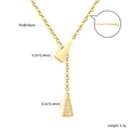 Goldene Edelstahl-Y-Halskette mit geometrischem Dreieck-Anhänger und Kristall-Diamanten - Gold (NE2G310AG)