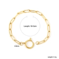 Dettaglio bracciale a catena dorata con lunghezza 18+3cm e chiusura a molla - Bracciale a Maglie Ovali Lunghe Texturizzate Oro (BC210817G)