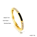 Detail showing 18K gold plated stainless steel ring with black enamel and zircons - US 6 / Gold