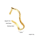 Onregelmatige golvende ring van verguld roestvrij staal met een gehamerde textuur - Gouden Gegolfde Gehamerde Stijl (RI137801G)