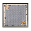 90x90cm herringbone cotton linen scarf featuring houndstooth pattern and yellow roses - 90*90cm (Herringbone Cotton Linen) / Black