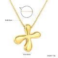 Polished gold-tone cross pendant necklace with box chain for a trendy minimalist look - X(NE2F500XG)