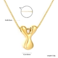 Golden liquid-metal style 3D letter Y pendant necklace with sleek box chain - Y(NE2F500YG)