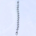 Cadena de cuentas plateada con doble cierre de langosta para joyería DIY y bolsos - Plateado