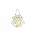Elegant cream pearl beaded handbag with satin lining for fashion styling and events - Pearl