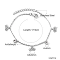 Bracelet en acier inoxydable argenté avec breloques couronne et strass - Couronne (BR261602S)
