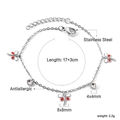 Bracelet libellule en acier argenté avec ailes en émail rouge et oxydes de zirconium - Libellule (BR26170MS)