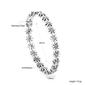 Silver daisy flower bracelet in stainless steel with 63mm inner diameter and crystals - Silver Small Daisy Style (BR925902S)