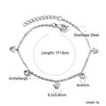 Détails du bracelet ajustable en acier inoxydable avec breloques couronne et cristaux - Petite couronne (BR262002S)
