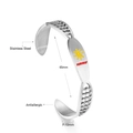 Bracelet jonc ouvert en acier inoxydable argenté avec texte summer gravé - Style Bouclier Été Vague Argent (BR91970YS) / Argent