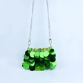 Mini sac bandoulière chic à paillettes vertes avec chaîne argentée pour soirée - Vert Émeraude