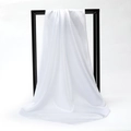 Detail of white satin silk scarf hanging on a black frame showing smooth texture - 90*90cm / White
