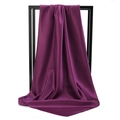 Close-up of dark purple satin scarf draped on frame showing smooth silk texture - 90*90cm / Dark Violet