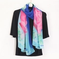 Lightweight floral print beach scarf 160x50cm with vibrant abstract patterns for women - 160*50cm Georgette / Recommended Color