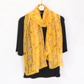 Sciarpa estiva traspirante in chiffon giallo con stampa floreale per spiaggia e danza - 160*50CM / Stampa floreale giallo brillante