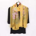 Langer Chiffonschal mit Blumenprint atmungsaktives Sonnentuch für Strand und Tanz - 160*50CM / Gelb