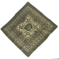 Olive green paisley linen square scarf with vintage pattern for sun protection - Recommended (Olive Green)