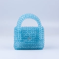 Bolso de mano de cuentas acrílicas azul claro con acabado de gelatina transparente - Azul Cielo