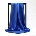 Royal blue satin 90cm square scarf with a smooth silky finish for women - 90*90cm / Sapphire Blue