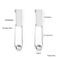 Boucles d'oreilles en U en acier argenté avec perles brossées et clous géométriques - Perle Dépolie en Forme de U Argent