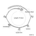 Détails du bracelet en acier inoxydable argenté avec breloque cerise et fermoir mousqueton - Cerise (BR262302S)