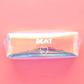 Astuccio laser rosa cangiante con motivo Heart Beat e chiusura con zip in metallo - Rosa-Viola Laser (HEART BEAT)