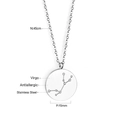 Collana in acciaio inossidabile placcato oro 18K con ciondolo tondo della Vergine - Vergine - Acciaio