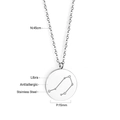 Collier Balance en acier inoxydable poli avec pendentif circulaire de constellation - Balance - Acier