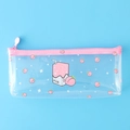 Transparante PVC-etui met perzikafdrukken en een ontwerp van een melkpakje - Patroon Melkpak en Meerdere Perziken