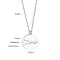 Collier signe Taureau en acier inoxydable antiallergique avec pendentif rond de 15mm - Taureau - Acier