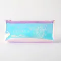Astuccio laser iridescente con cerniera rosa e finitura olografica blu e viola - Diamante Cactus (Busta PE)