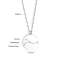 Collier signe Cancer en acier inoxydable avec pendentif rond de 15mm et chaîne de 45cm - Cancer - Acier