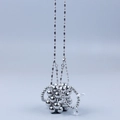 Mini crossbodytas van zilveren kralenclusters met gepolijste metalen afwerking - 7cm*4.5cm*7cm / Zilver