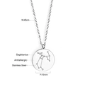 Collier Sagittaire en acier inoxydable argenté avec pendentif rond et finition antiallergique - Sagittaire - Acier