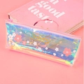 Astuccio laser olografico rosa con motivo a fiori di ciliegio e stampa SAKURA - Tre Fiori Rosa