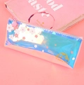 Astuccio laser rosa con motivo a fiori di ciliegio e scritta Sakura dorata lucida - Stile Fiore Rosa Bianco della Montagna Innevata