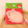 Pink rabbit-shaped sticky notes with time markers on a wooden tray with a pencil - Rabbit Sticky Note