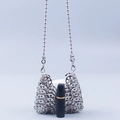 Silver metallic sequin crossbody bag with chain strap and modern industrial chic design - Silver