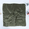 Detail of dark green satin scarf showing smooth texture and metallic luster - Army Green