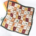 70cm silk-like square scarf with horse print and equestrian pattern for women - Green