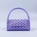 Sac sous le bras fait main en perles acryliques violettes au fini brillant chic - Violet