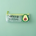 Transparentes Mäppchen mit grünem Reißverschluss und süßem Avocado-Aufdruck - HELLO Avocado