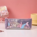Iridescent purple mermaid pencil case with pearl accents and underwater world theme - Purple