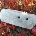 Cute light green plush dinosaur pencil case with yellow crown and cartoon embroidery - Cylindrical Dinosaur Case (Small Mouth)