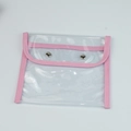 Astuccio in PVC trasparente con bordi rosa rinforzati e bottoni a pressione - Rosa Acqua