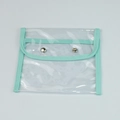Astuccio trasparente impermeabile con bordo verde menta e bottoni a pressione - Verde Menta