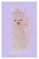 Astuccio beige in peluche a forma di orsetto con ricami animali e morbida lana d'agnello - Astuccio Piatto / Grigio